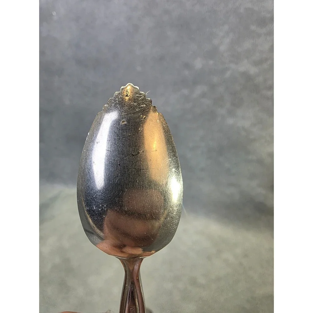 Wm Rogers Mfg Co Grapefruit Spoons Stainless USA Serrated Tip Set of 5 Vintage